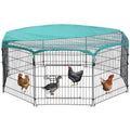 Large Metal Chicken Coop with Door & Cover J141