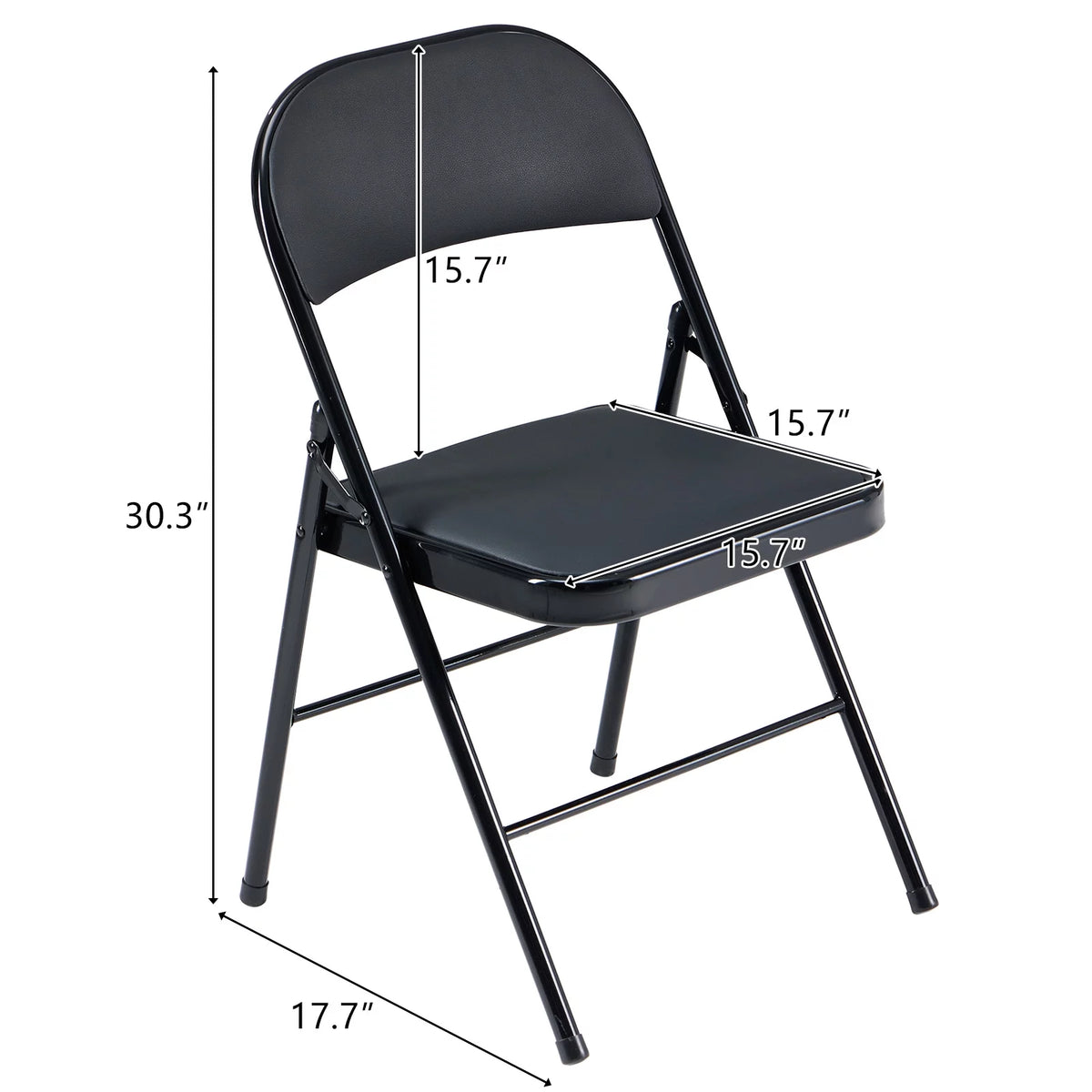 Black Folding Chairs Padded Seat Z4836