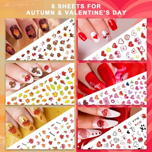 Fall Nail Art Stickers Self-Adhesive Nail Decals K2084