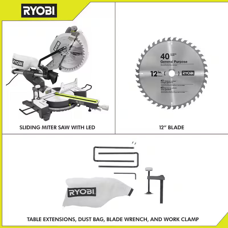 12 in. Corded Sliding Compound Miter Saw W6637
