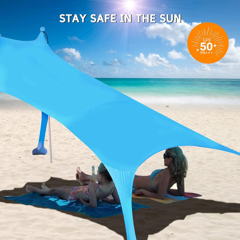 7×7 FT UPF50+ Pop Up Beach Tent Sun Shelter U2576