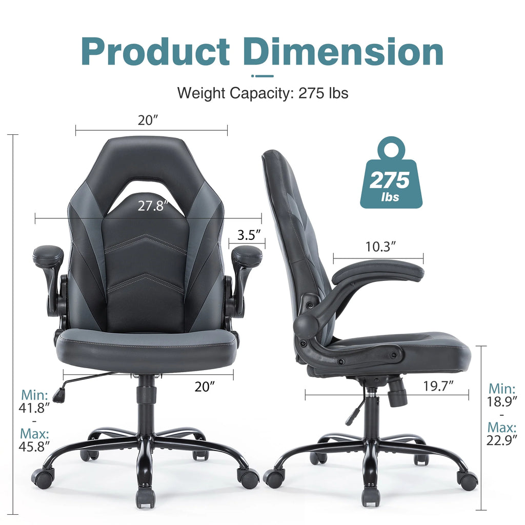 Black and White Ergonomic Office Chair with Lumbar Support Z966626