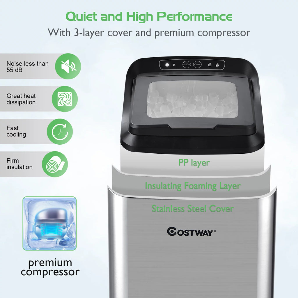 Countertop Nugget Ice Maker 29lb/Day Self-Cleaning E53998