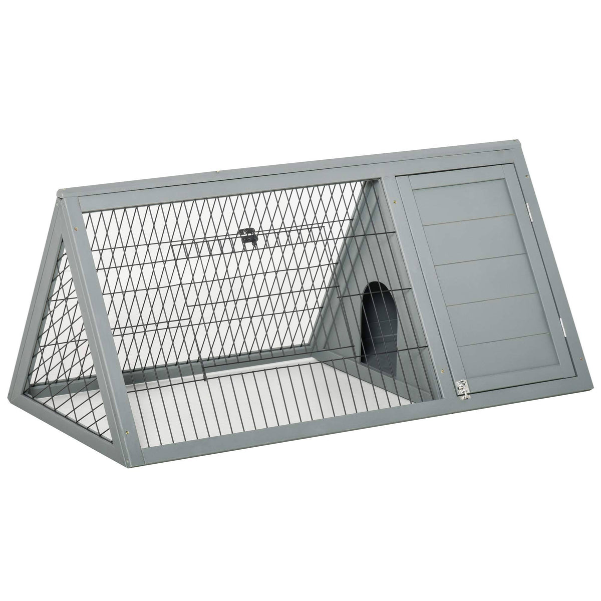 Wooden A-Frame Outdoor Rabbit Cage Small Animal Hutch with Run T331