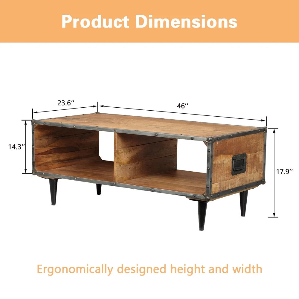 Solid Wood Coffee Table Rustic Oak J311627