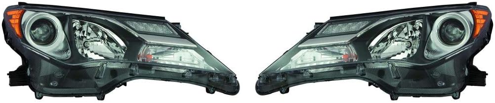 2013-2015 Toyota RAV4 Black Housing Headlight Assembly Pair E17300
