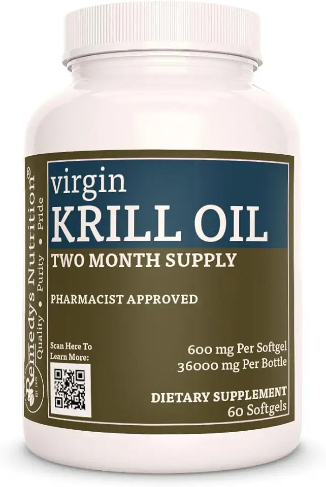 Krill Oil 600 mg 60 Softgels Dietary Supplement O8891