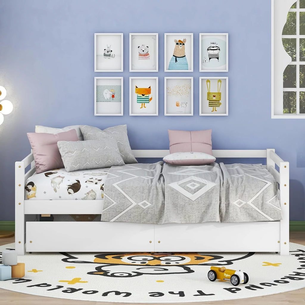 White Daybed with 2 Storage Drawers X2397
