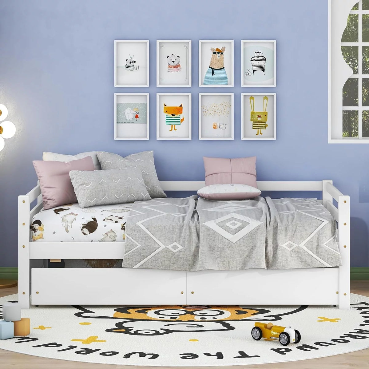 White Daybed with 2 Storage Drawers X2397