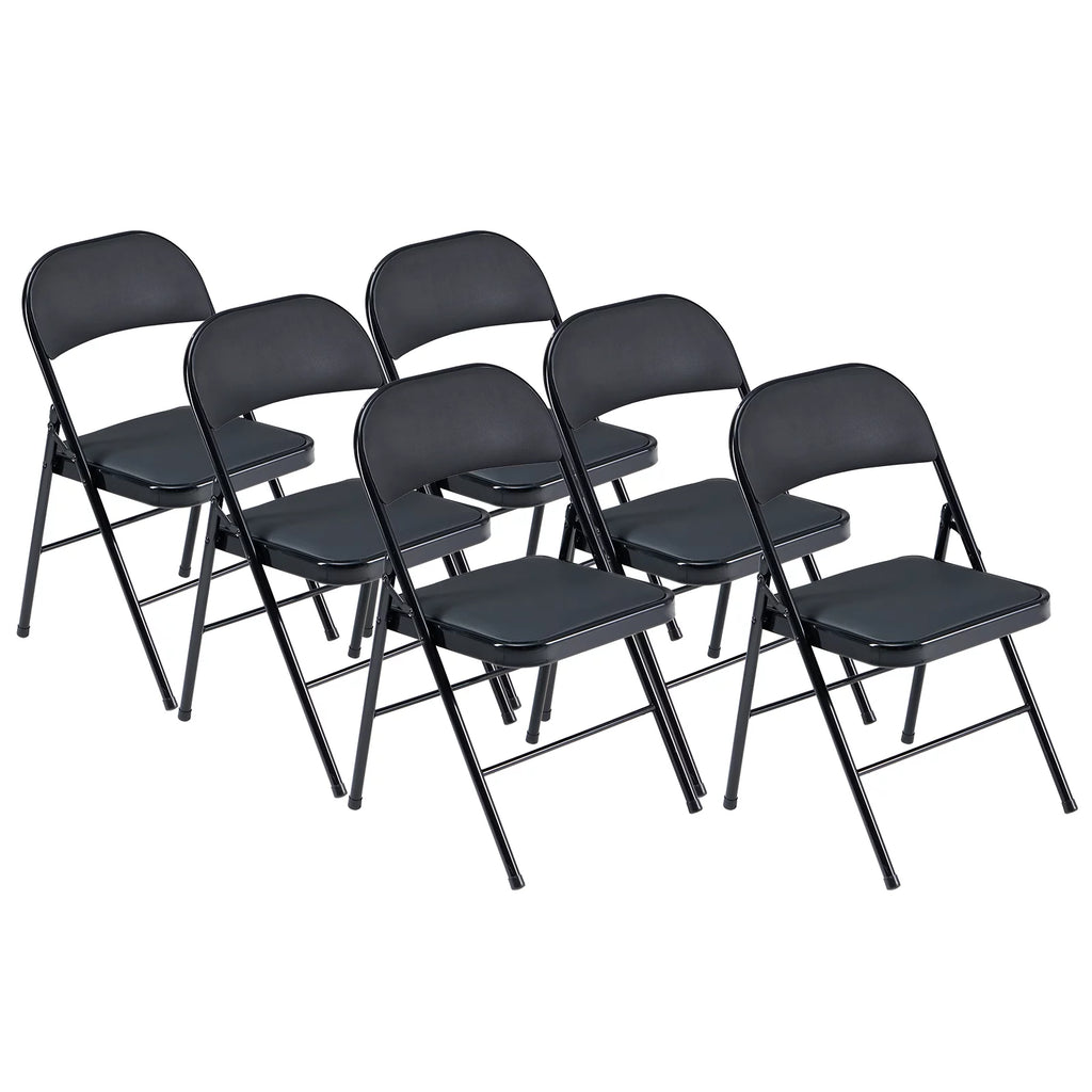 Black Folding Chairs Padded Seat Z4836