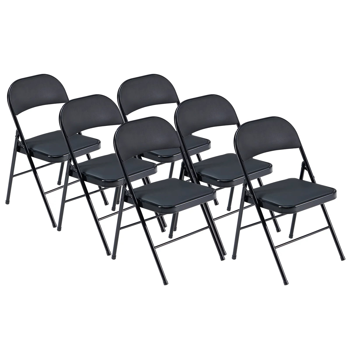 Black Folding Chairs Padded Seat Z4836