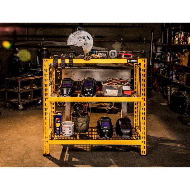 Yellow 3-Tier Wire Steel Shelving Unit S38206