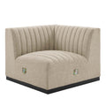 Beige Tufted Fabric Corner Chair Z6780