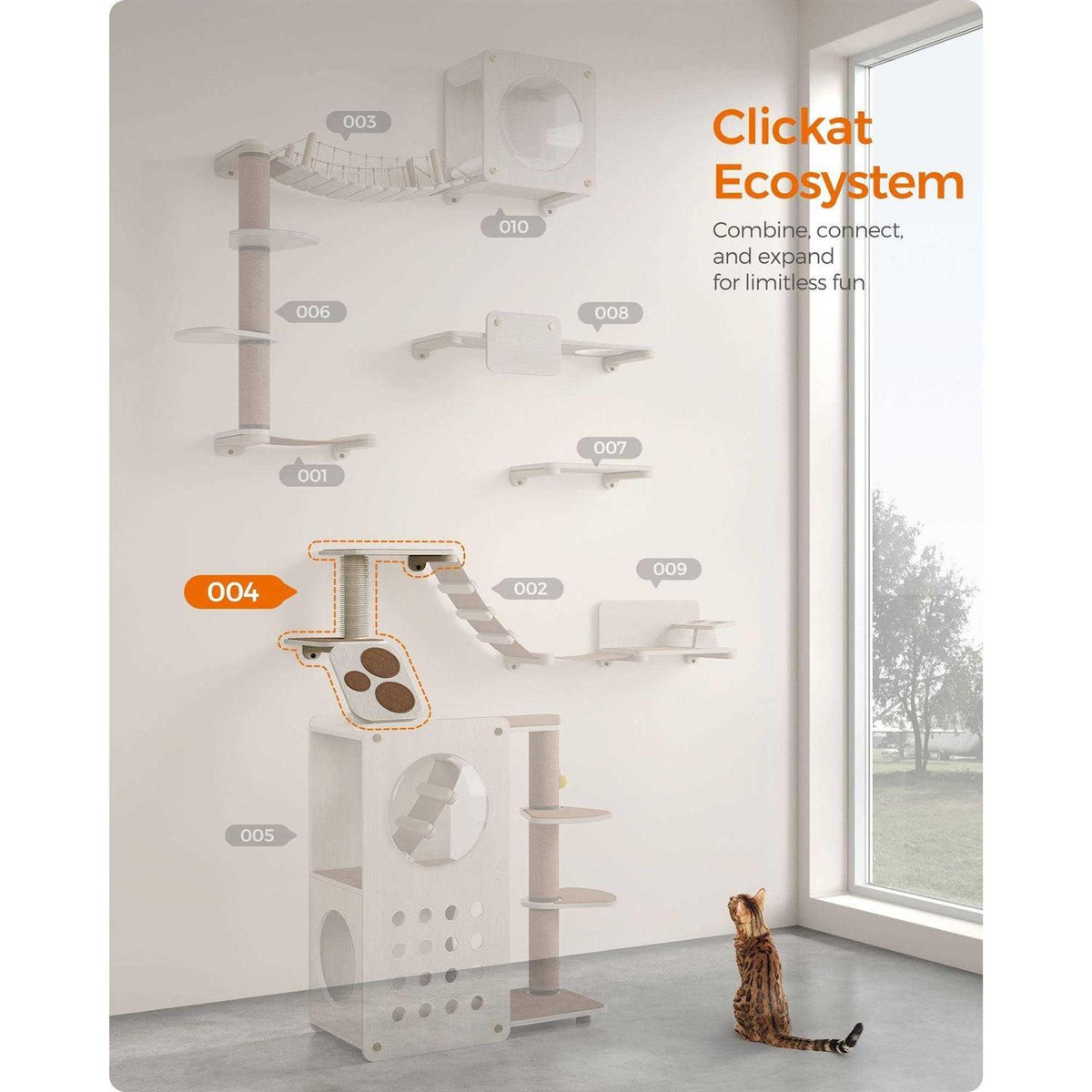 Wall-Mounted Cat Ladder with Shelves X519439