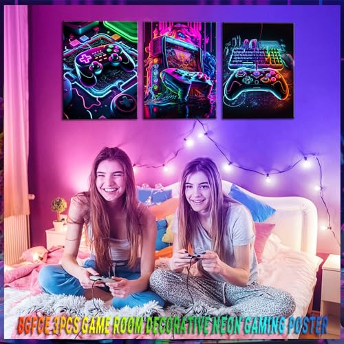 Gaming Room Wall Art Set of 3 16x24in Unframed A2640