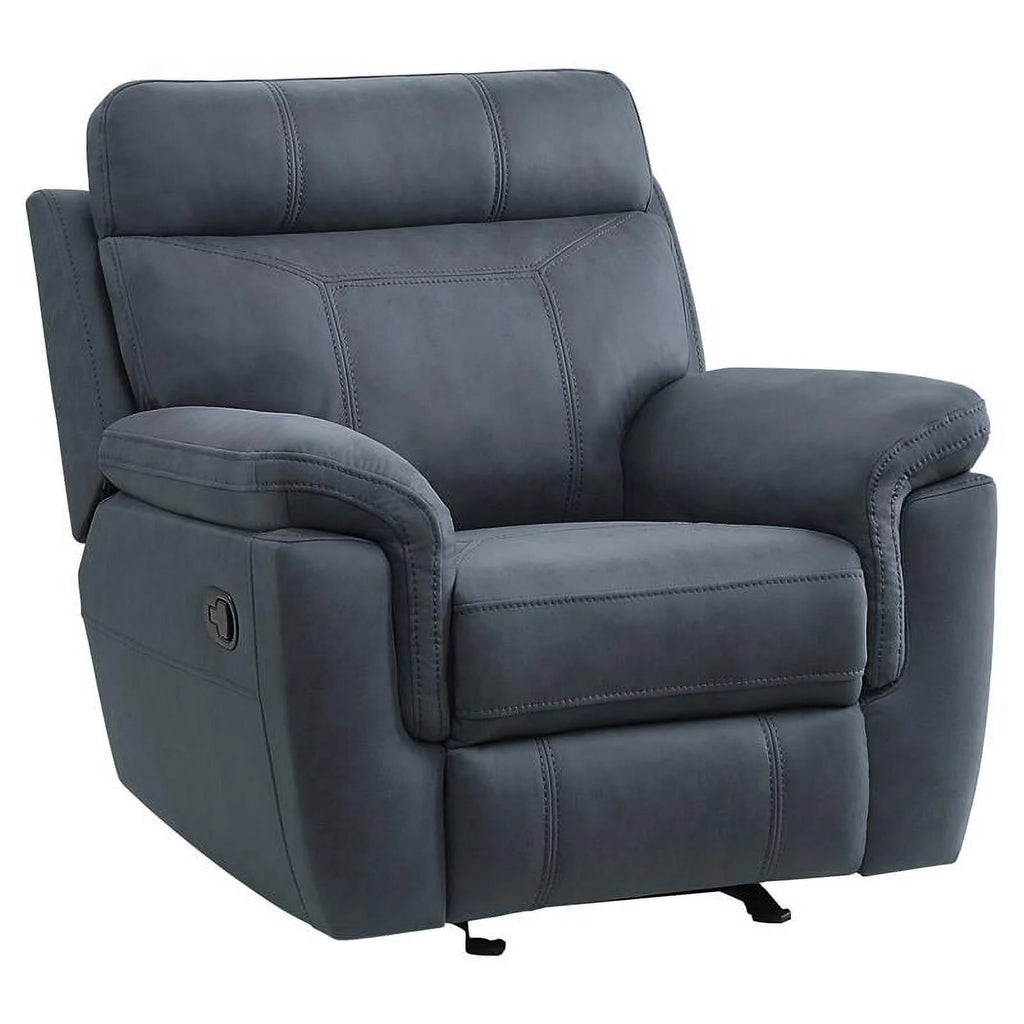 Blue Microfiber Reclining Chair X6523
