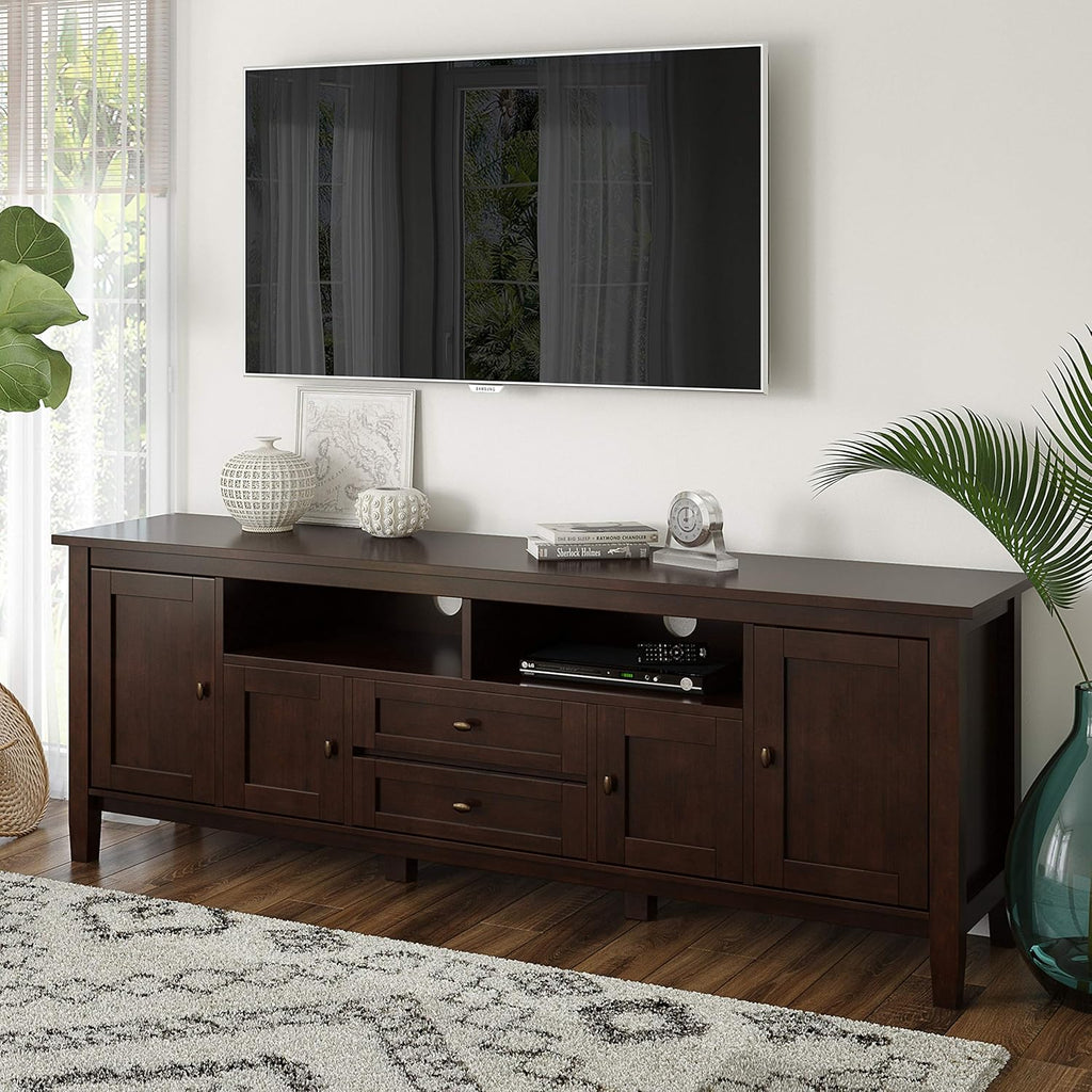 72 inch Wide Rustic Solid Wood TV Media Stand L60862