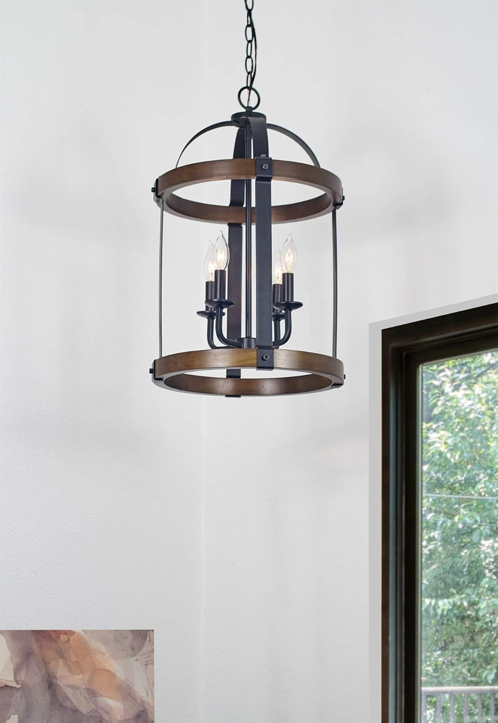 5-Light Black Lantern Chandelier N793