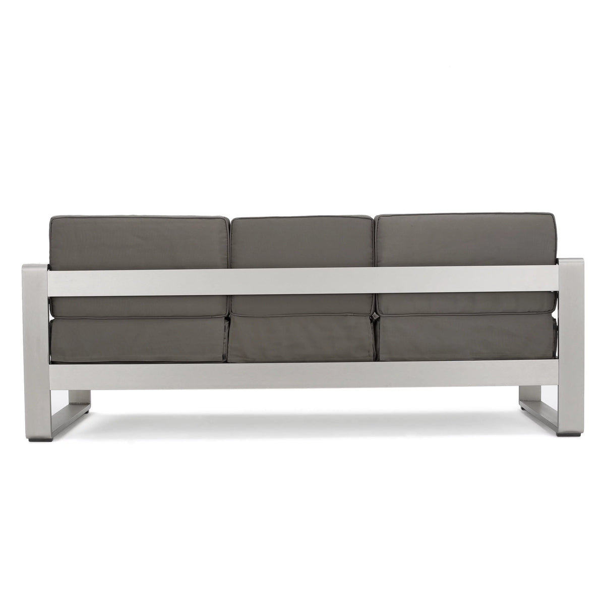 Light Gray and Gray 7 Seater Aluminum Chat Set with Fire Pit A630