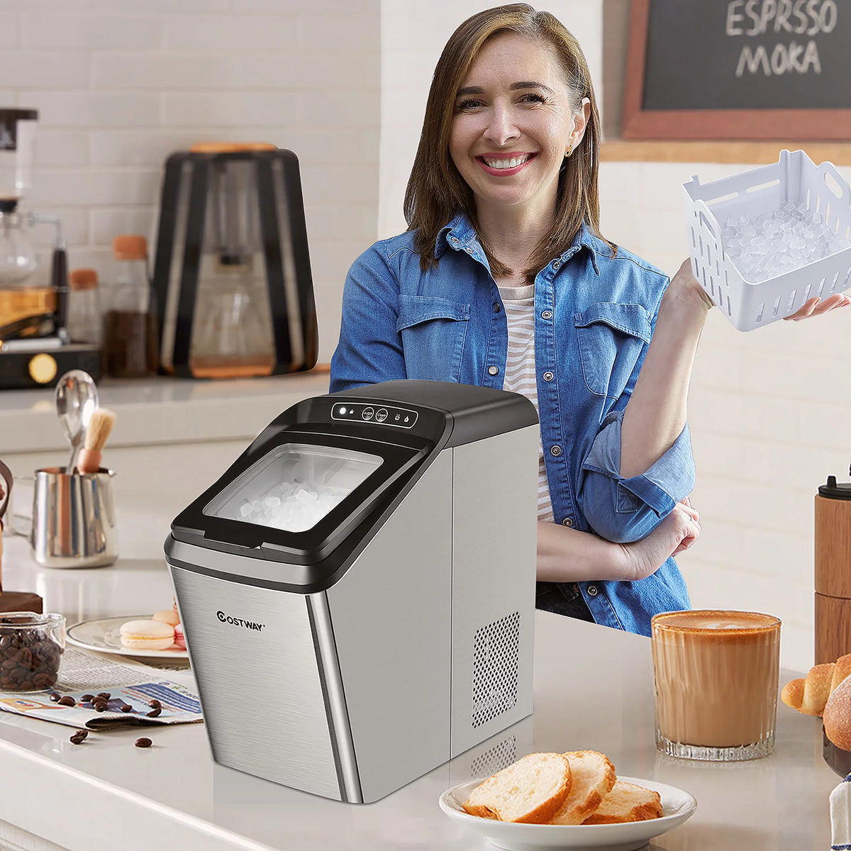 Countertop Nugget Ice Maker 29lb/Day Self-Cleaning E53998