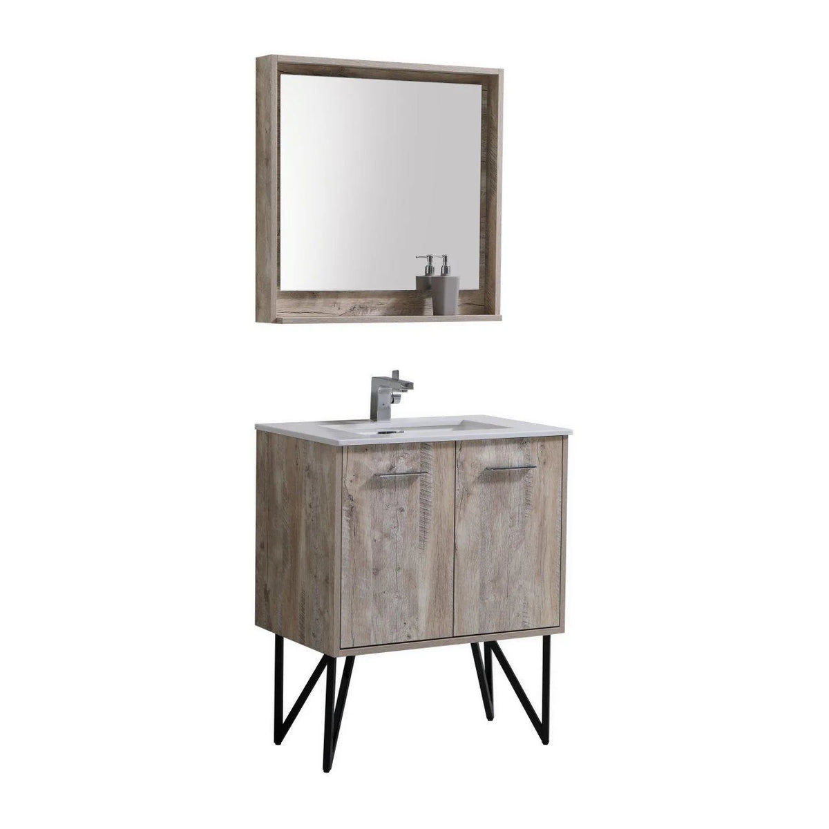 30 in. Modern Bathroom Vanity with Cream Countertop P7228