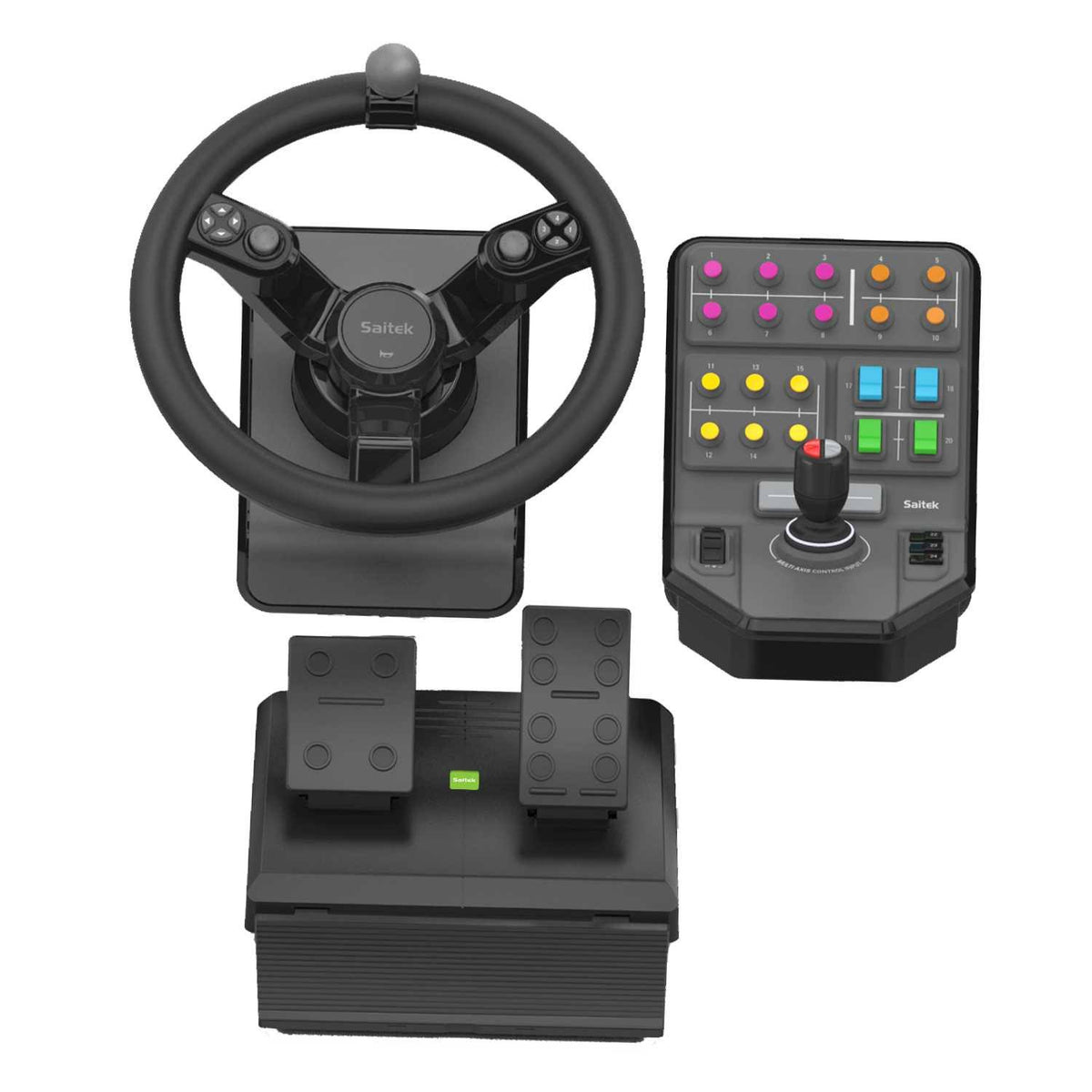 Black Gaming Steering Wheel and Pedals F2866