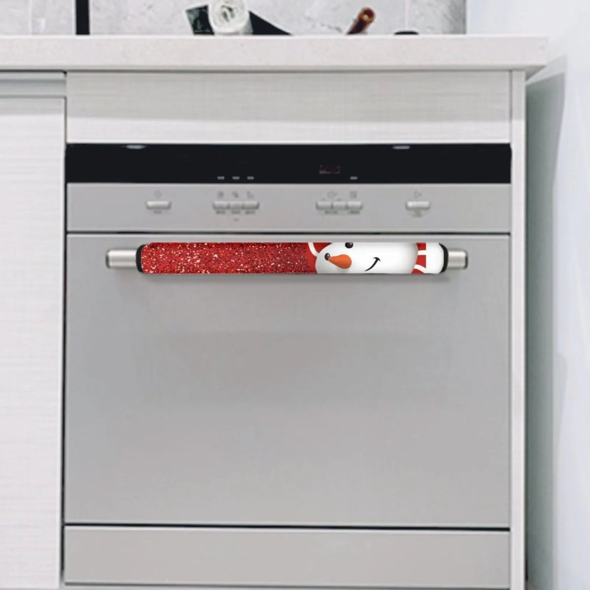 4 Pieces Snowman Refrigerator Door Handle Cover Washable Waterproof Red B954580