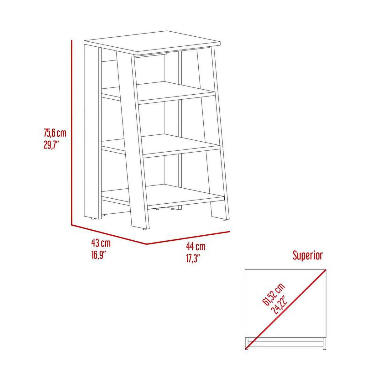 Modern Wood Linen Cabinet with 4-Shelf in Light Oak/White L5279