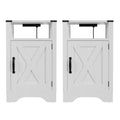 White Farmhouse Nightstand Side Table (2 Sets) I49956