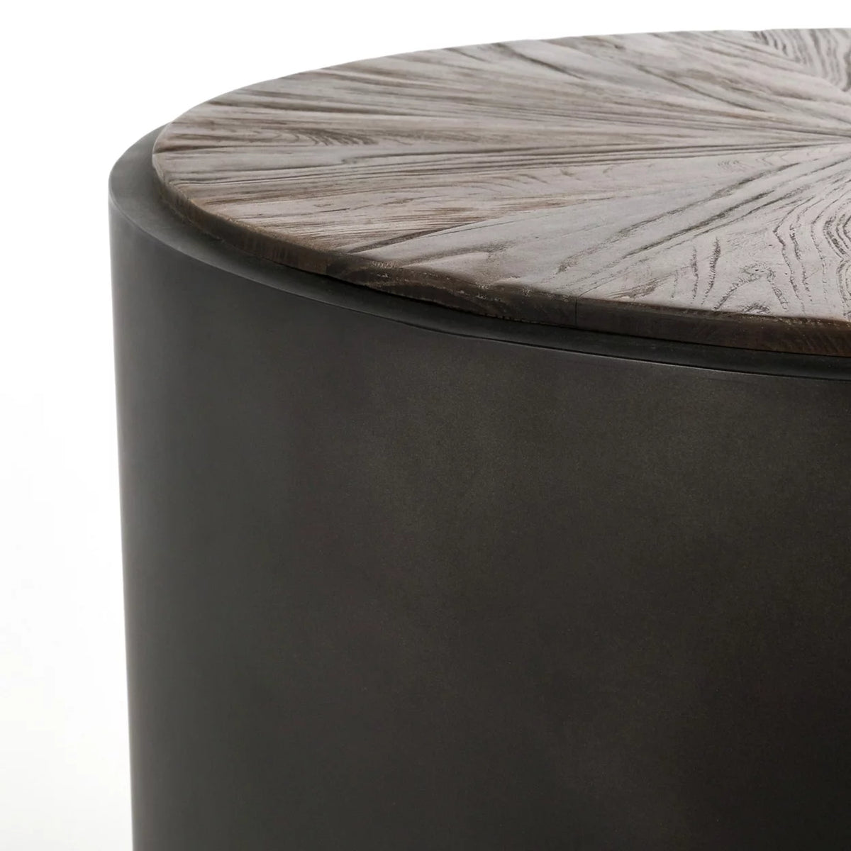 24 Inch Round Drum Wood End Table M38989