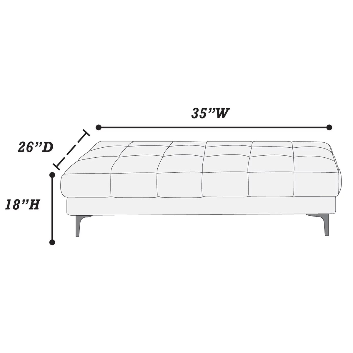White Bonded Leather Cocktail Ottoman S33157
