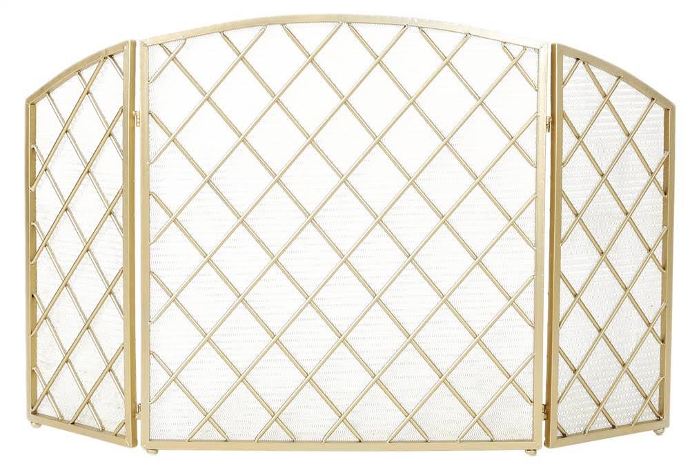 Gold Iron 3-Panel Fireplace Screen D985956