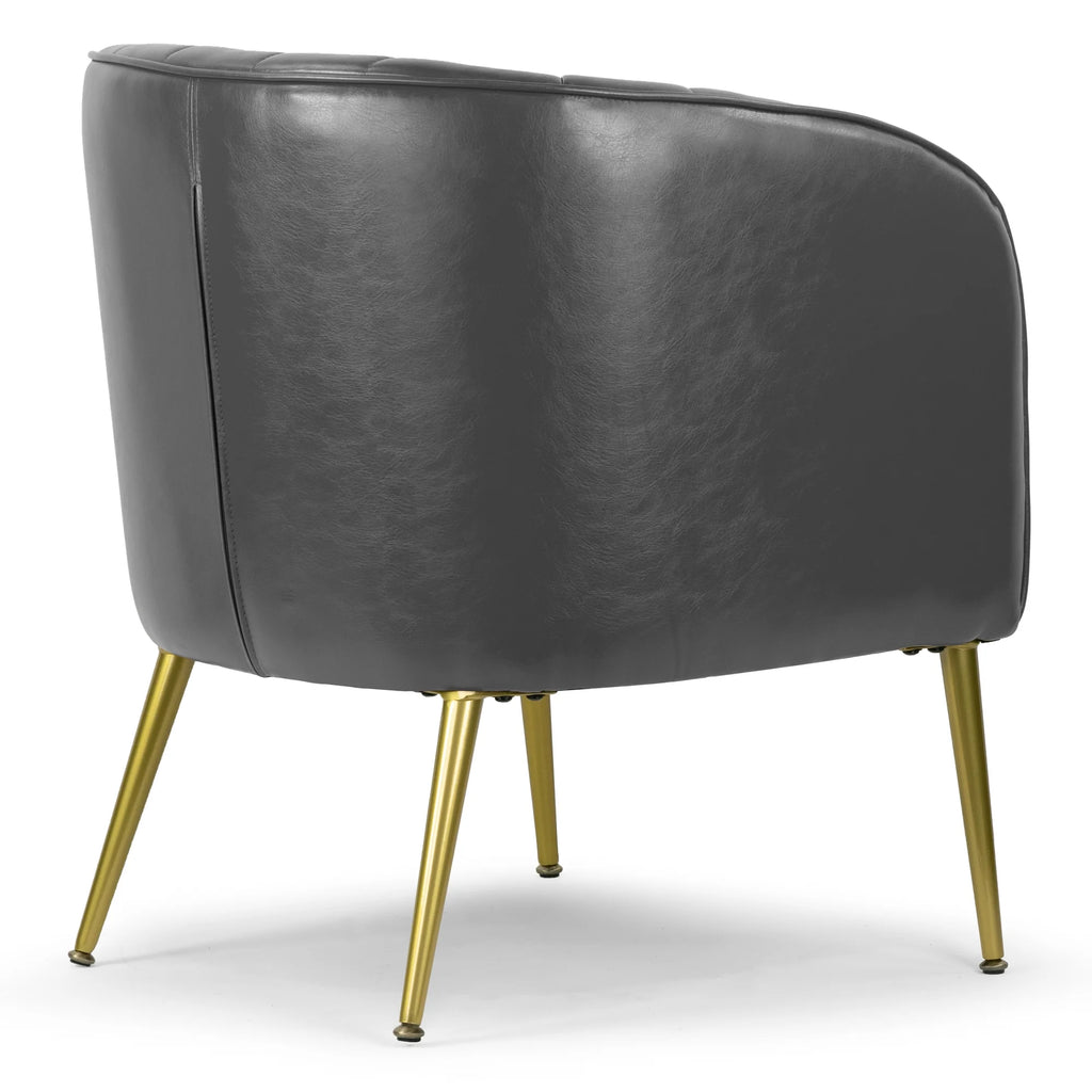 Grey Faux Leather Accent Chair X7939