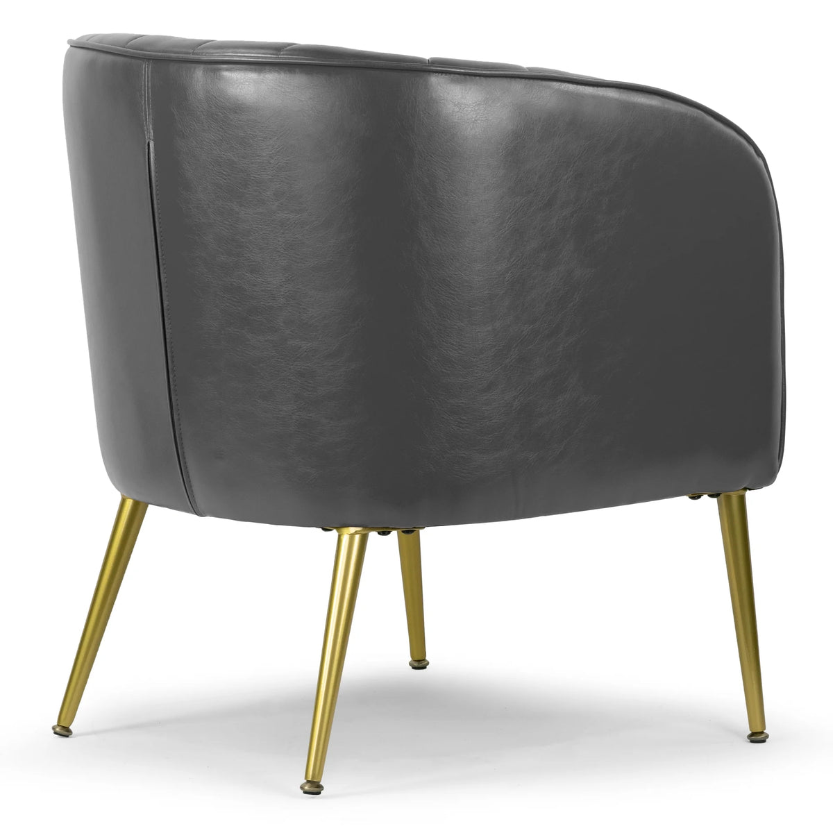 Grey Faux Leather Accent Chair X7939