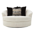 Off White Fabric Upholstered Oversized Swivel Chair A284534