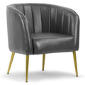 Grey Faux Leather Accent Chair X7939