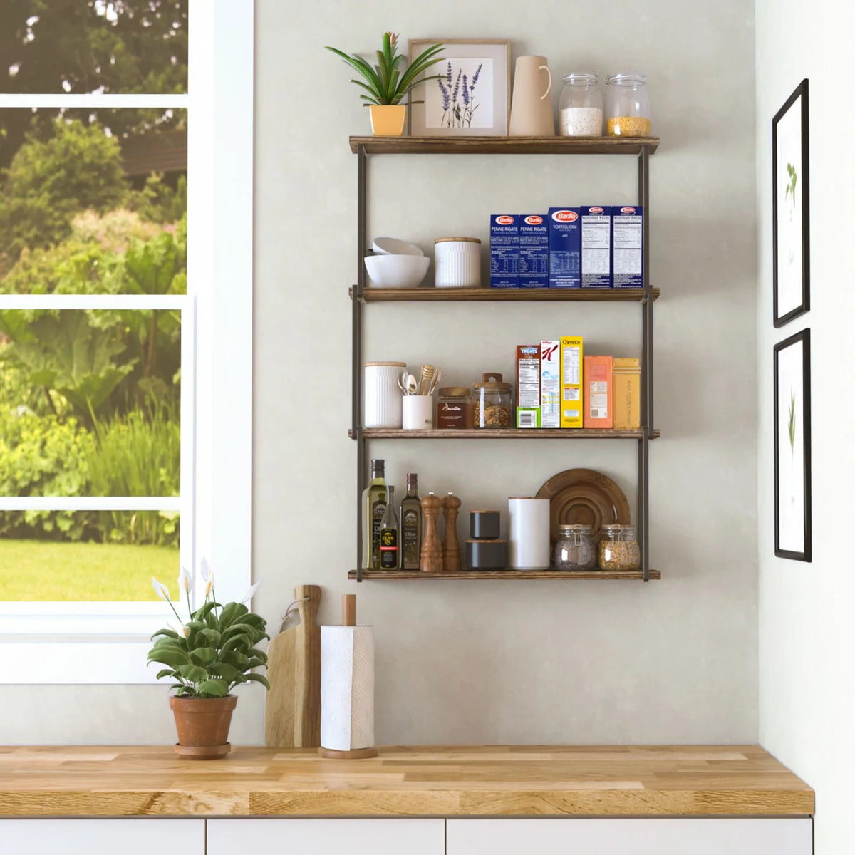 4-Tier Floating Shelves Wall Storage H57996