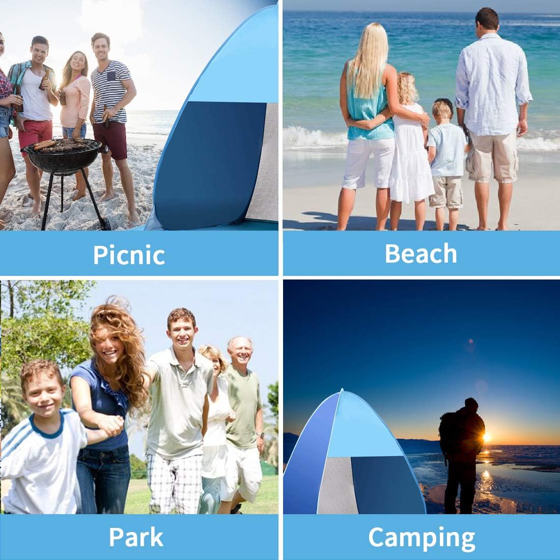 UPF 50+ Pop Up Beach Tent for 2-3 Person L30360