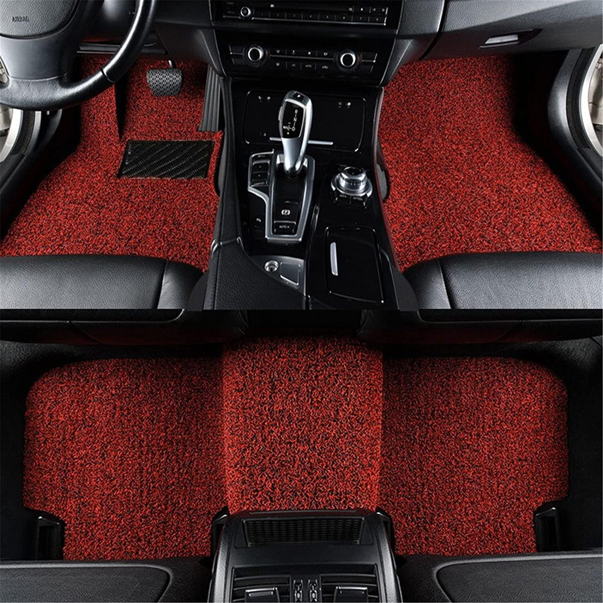 Black Red 3 Piece Rubber Car Floor Mats X968751
