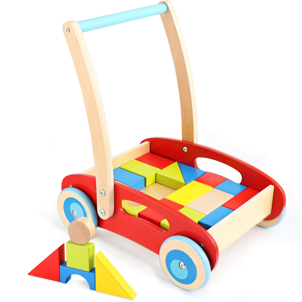 Wooden Baby Walker with Building Blocks 35 PCs Pack of 2 P85902