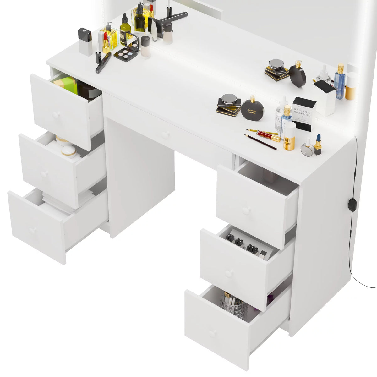 White Painted Vanity Table H374893