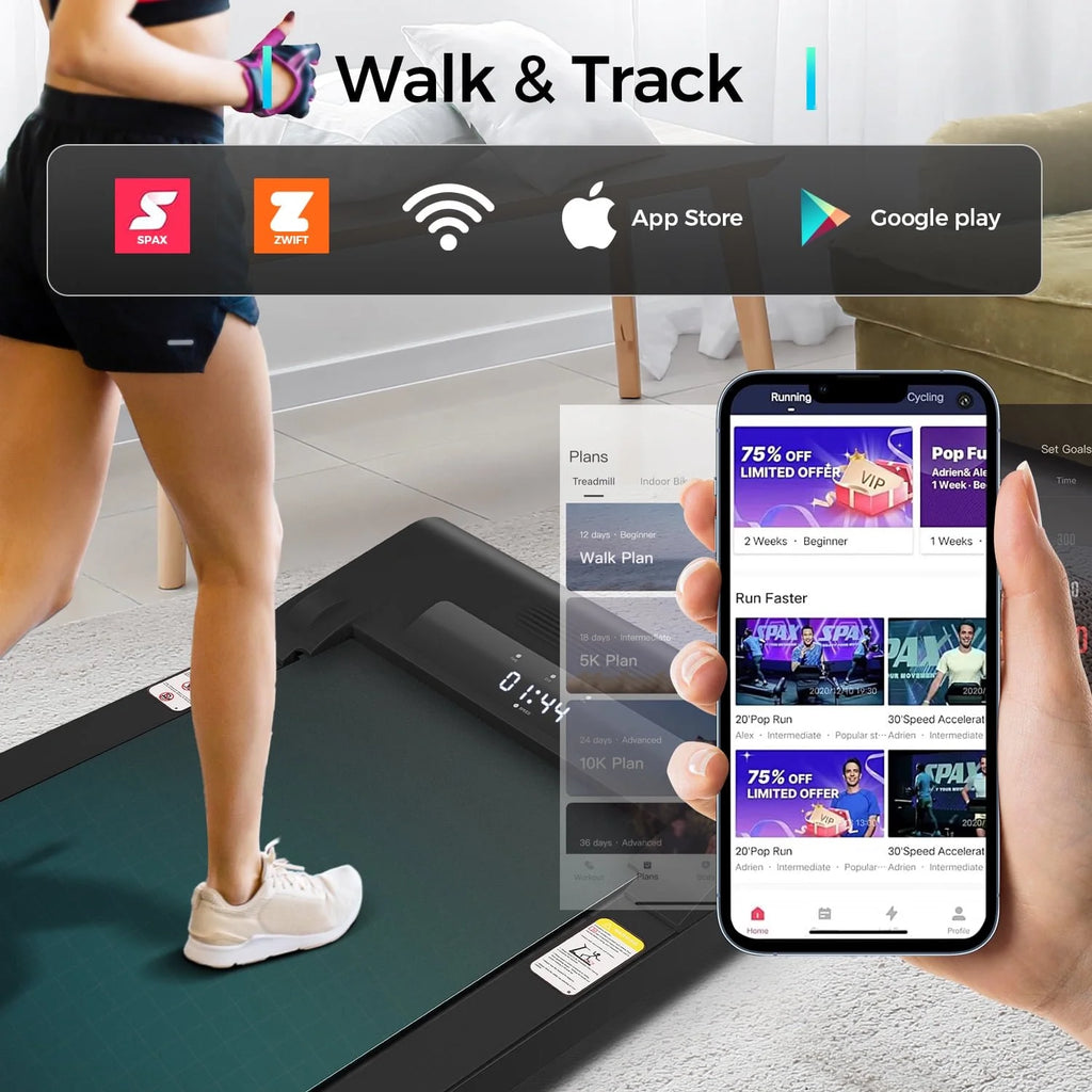 2.5HP Slim Compact Under Desk Treadmill with LED Display and Remote Control E314
