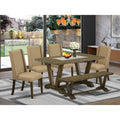 6-Piece Dining Table Set with Bench W376318