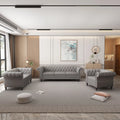 Gray 3 Piece Faux Leather Sofa Set J5569