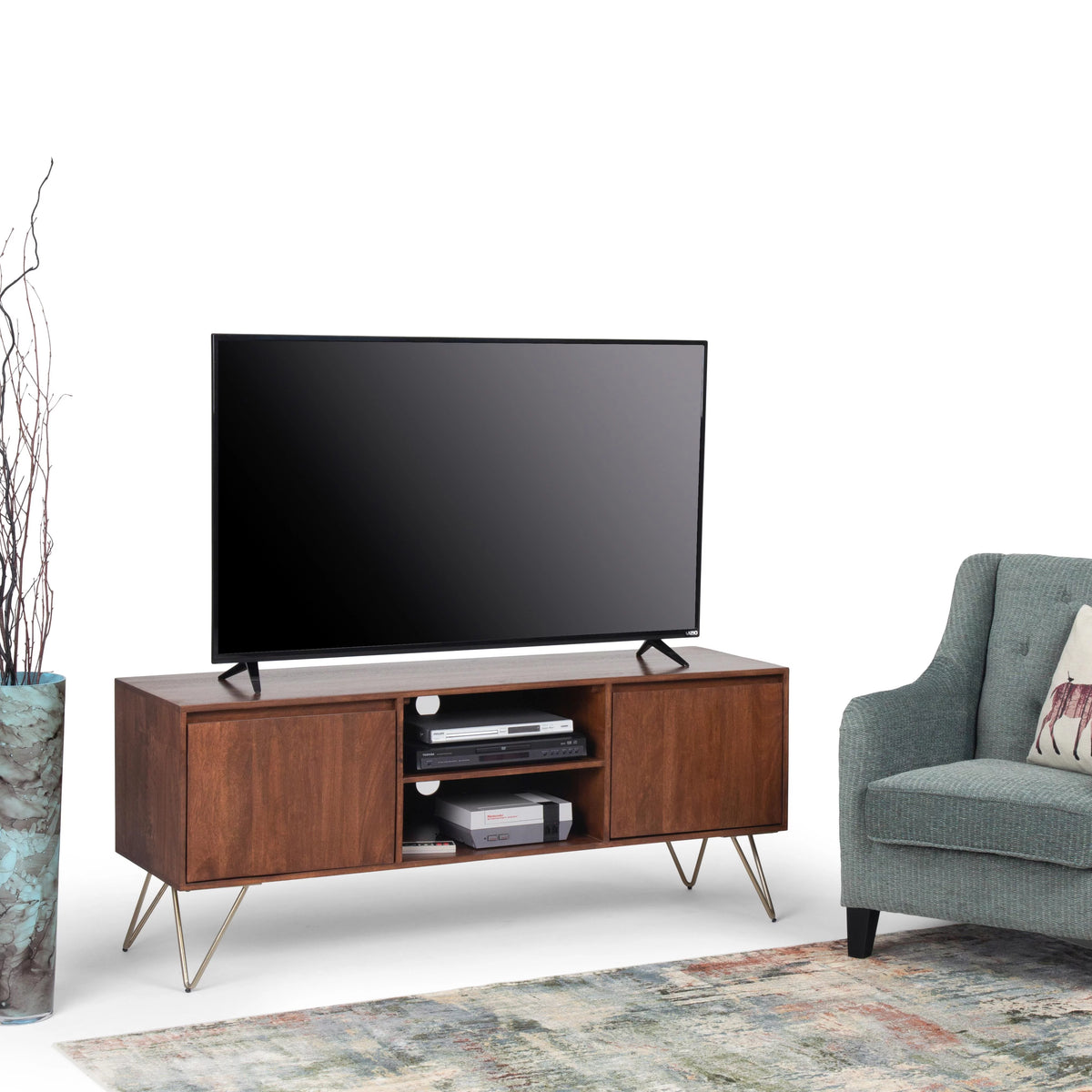 Umber Brown Stain TV Media Stand R1233