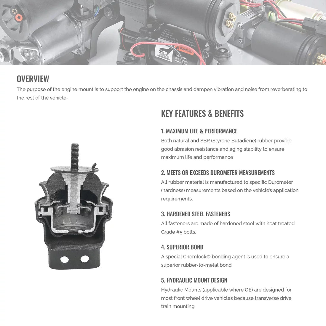 Engine Mount Set of 4 Front S499687
