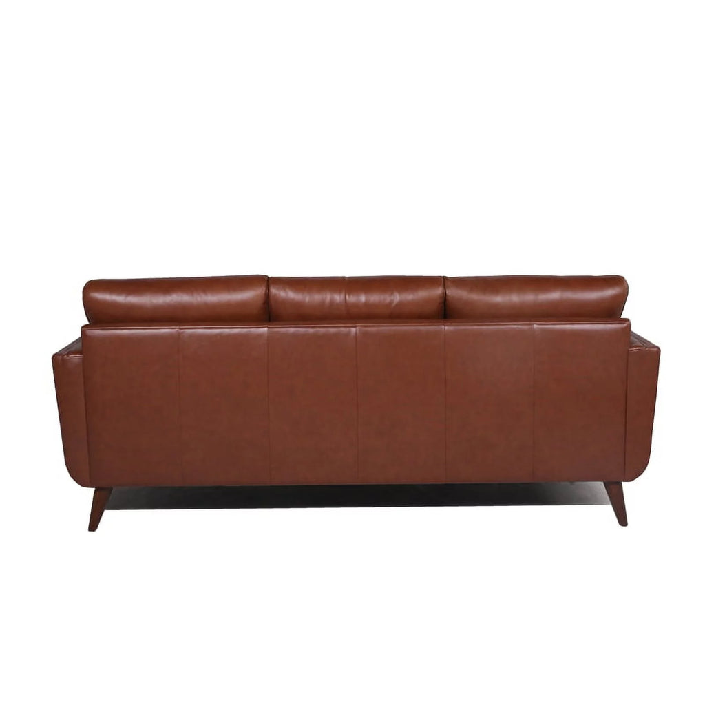 Mid-Century Leather Sofa in Cobblestone Brown I906480