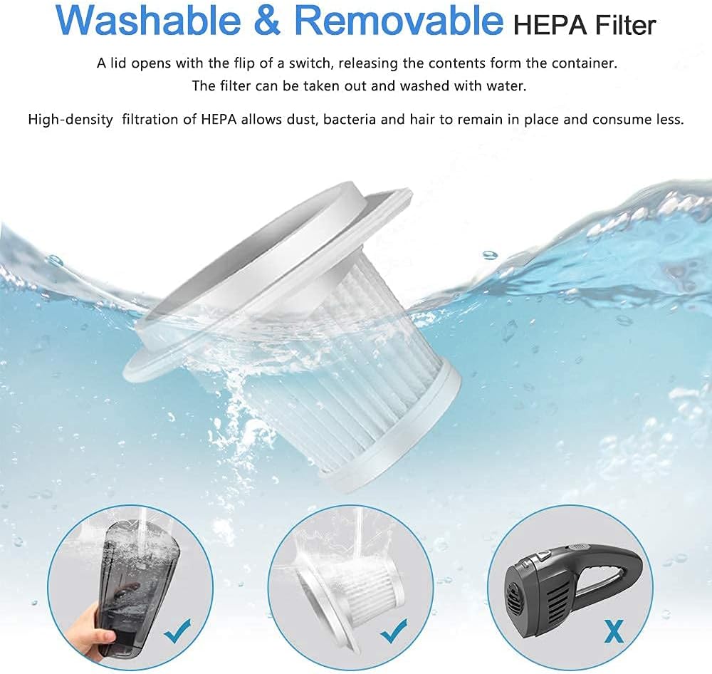 Portable Cordless Handheld Vacuum Cleaner, 8000PA, 120W, Wet & Dry, Pack of 2 O4036