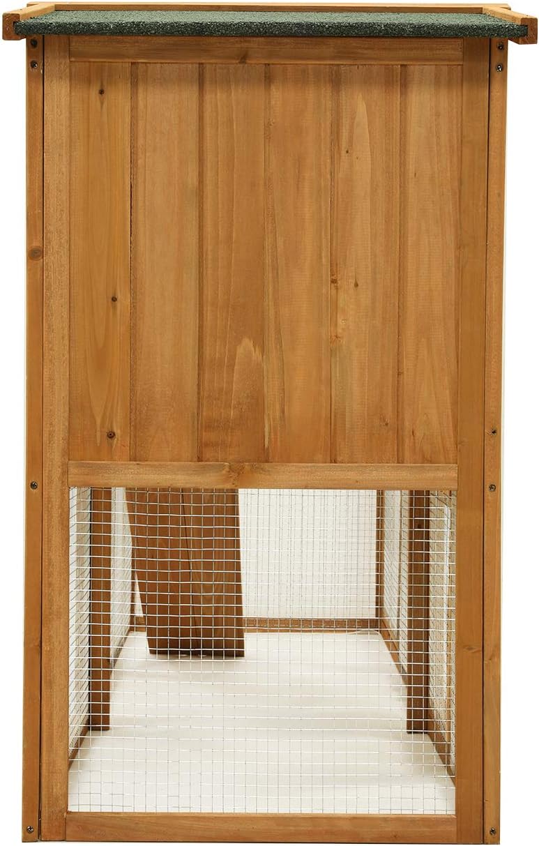 Large Wooden Outdoor Chicken Coop with Removable Tray & Ramp K43023