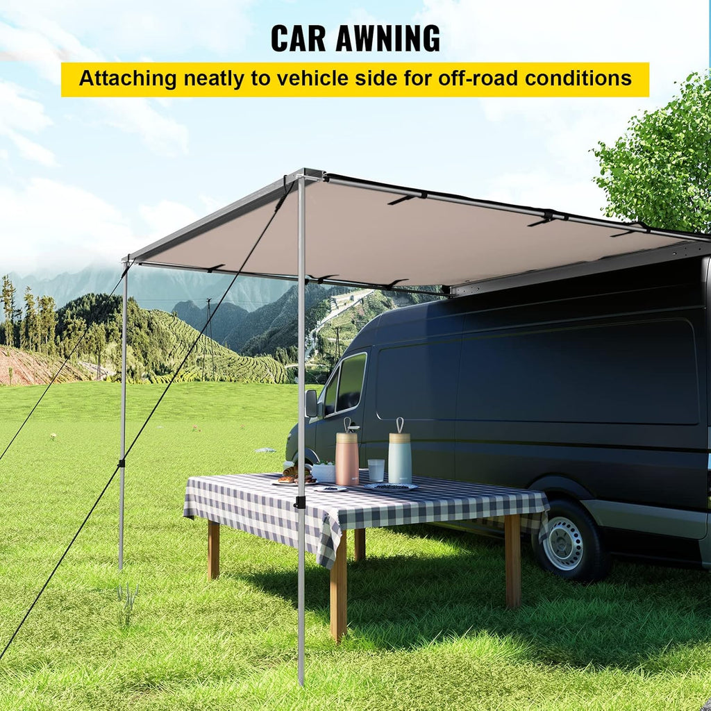 6.6'x8.2' Waterproof UV50+ Retractable Car Side Awning with Carry Bag Z762